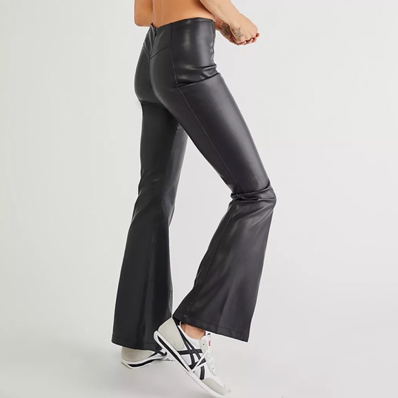 NEW!! FREE PEOPLE VEGAN LEATHER PANTS! - Picture 4 of 6